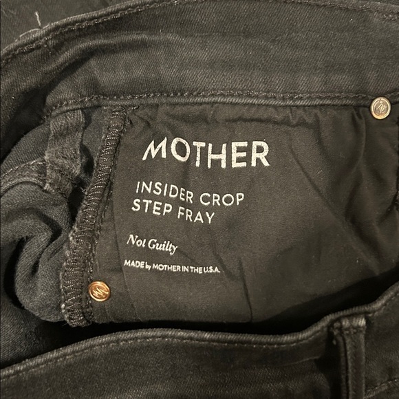 MOTHER Insider Crop Step Fray Black Jeans Size 28 - Picture 6 of 7